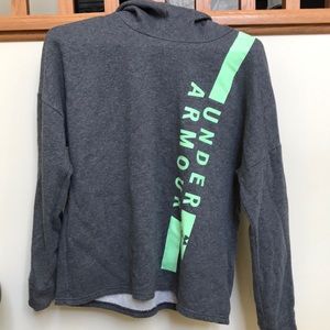 Under Armor grey and mint active wear hoodie.